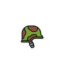 A green helmet with a screw on it vector