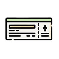 A ticket icon with a green arrow pointing down vector