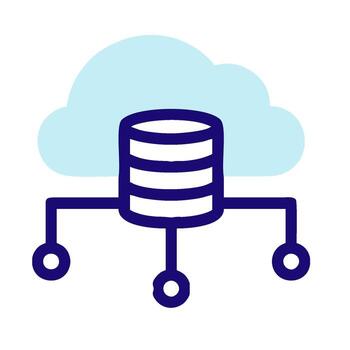 un nube con un apilar de datos en eso vector