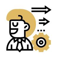 A man with a tie and a gear icon vector