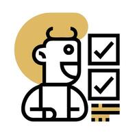 A man with a check mark on his face vector