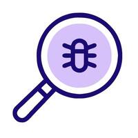 A magnifying glass with a bug on it vector
