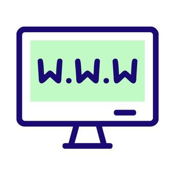 A computer monitor with the word ww on it vector