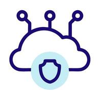 Cloud security icon with shield and cloud vector