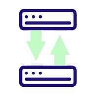 A server with two arrows pointing up vector