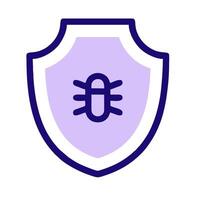 A purple shield with a bug on it vector