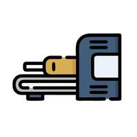 A flat icon of a machine with a drill vector