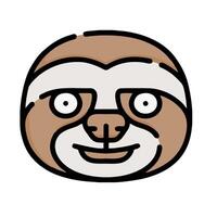 A cartoon sloth face with a white background vector