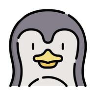 A penguin with a yellow beak and black eyes vector