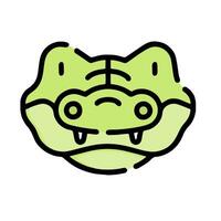 A green crocodile head with a big mouth vector