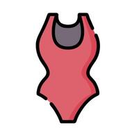 a swimsuit with a pink top and black bottom vector