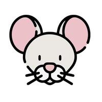 A cartoon mouse with pink ears and a white background vector