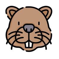 a cartoon groundhog head on a white background vector