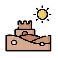 sand castle icon illustration vector