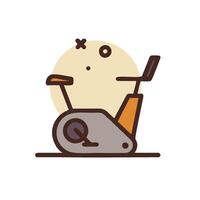 an exercise bike icon with a clock on it vector