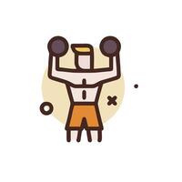 a man lifting weights in a line icon vector