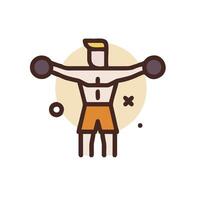 A man with a dumbbells in his hands vector