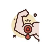 a man with a red arm holding a red ball vector