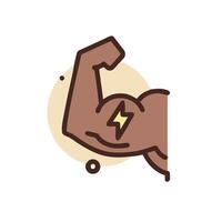 a cartoon arm with a lightning bolt on it vector