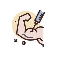 a man with a syringe in his arm vector