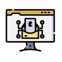 Email icon on computer monitor with envelope vector
