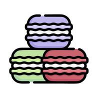 a stack of three macarons on a white background vector