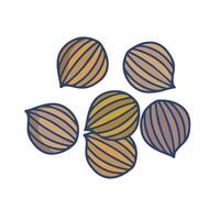 a group of four nuts with stripes on them vector