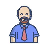 a man with a beard and tie on his face vector