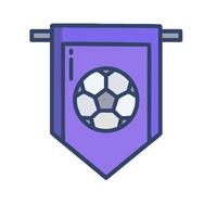 a purple banner with a soccer ball on it vector