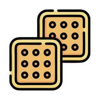 two square cookies with holes on them vector