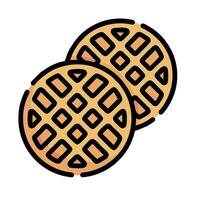 two waffles on a white background vector