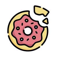 a donut with a bite taken out of it vector