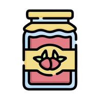 a jar of jam with a lid on it vector