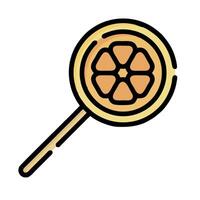 a lollipop with a slice of lemon on it vector