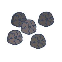 a group of rocks with a blue outline vector