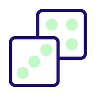 two dice with green dots on them vector