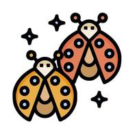 two ladybugs with stars on their backs vector