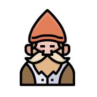 gnome icon with beard and hat vector