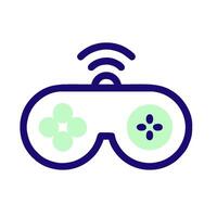 a virtual reality headset with a controller on it vector
