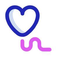 a heart with a blue and pink line vector