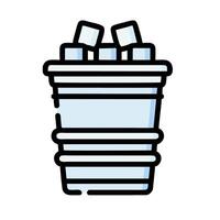 a bucket with ice cubes in it vector