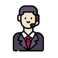 a man in a suit and tie with a headset vector