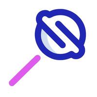 a lollipop icon with a pink and blue handle vector
