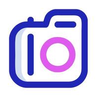 a camera icon with a pink and blue circle vector