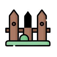 a cartoon illustration of a fence with two towers vector