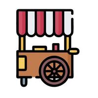 a cart with a canopy and a sign on it vector