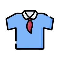 a shirt with a red tie on it vector