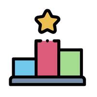 a star on a bar chart with colorful blocks vector