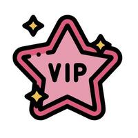 a pink star with the word vip written on it vector