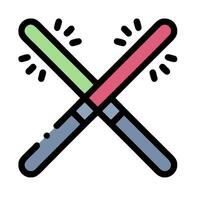 two crossed lightsabers on a white background vector
